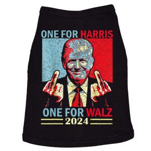 Donald Trump Middle Finger Harris Walz Usa Election Doggie Tank