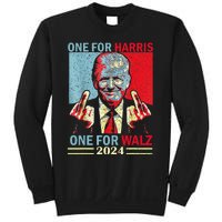 Donald Trump Middle Finger Harris Walz Usa Election Sweatshirt