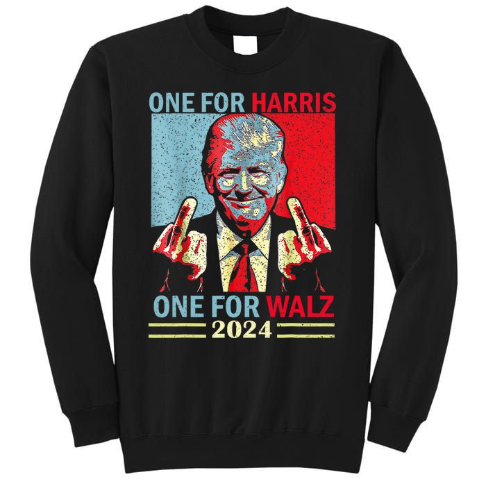 Donald Trump Middle Finger Harris Walz Usa Election Sweatshirt