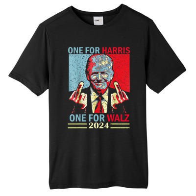 Donald Trump Middle Finger Harris Walz Usa Election Tall Fusion ChromaSoft Performance T-Shirt