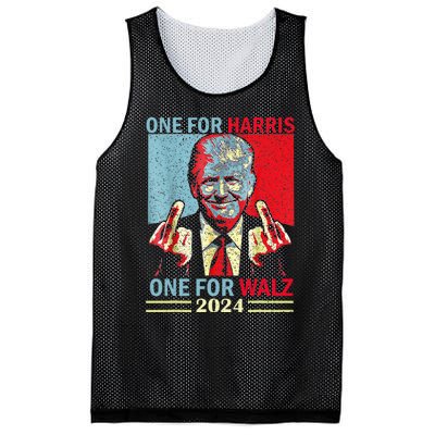 Donald Trump Middle Finger Harris Walz Usa Election Mesh Reversible Basketball Jersey Tank