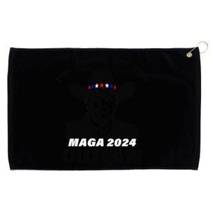 Donald Trump Maga IM Voting For The Outlaw 2024 President Grommeted Golf Towel