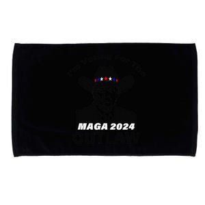 Donald Trump Maga IM Voting For The Outlaw 2024 President Microfiber Hand Towel