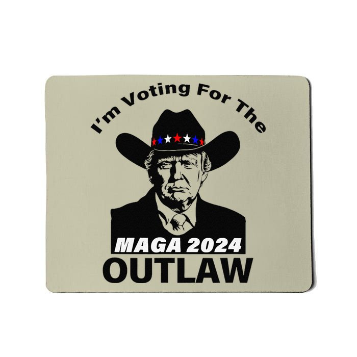 Donald Trump Maga IM Voting For The Outlaw 2024 President Mousepad