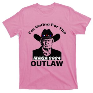 Donald Trump Maga IM Voting For The Outlaw 2024 President Raglan T-Shirt