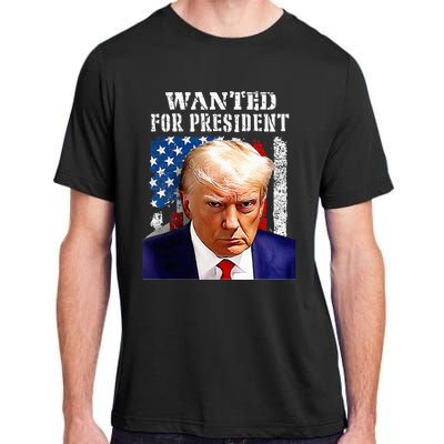 Donald Trump Mug Shot Wanted For U.S. President 2024 Adult ChromaSoft Performance T-Shirt