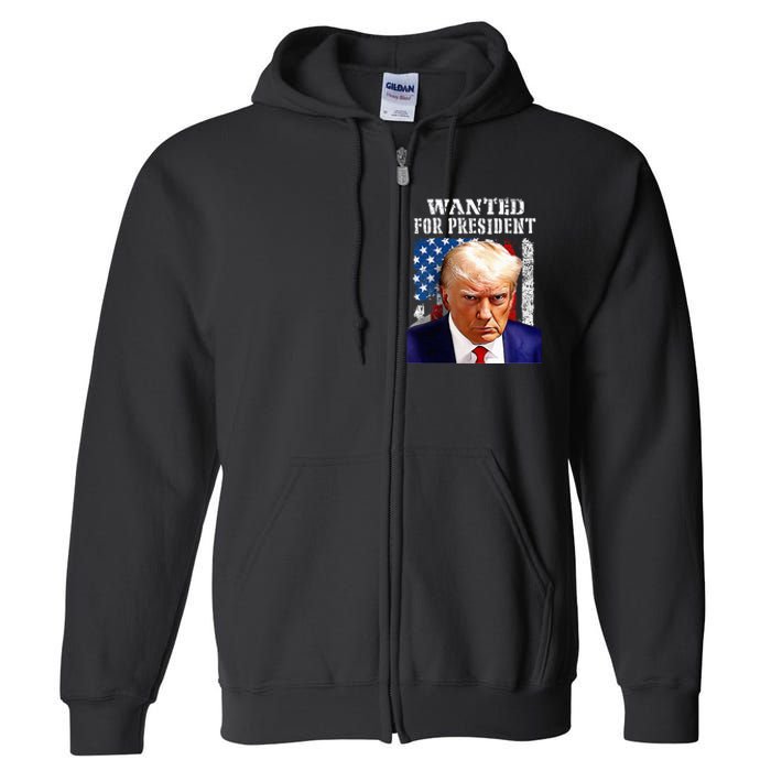 Donald Trump Mug Shot Wanted For U.S. President 2024 Full Zip Hoodie