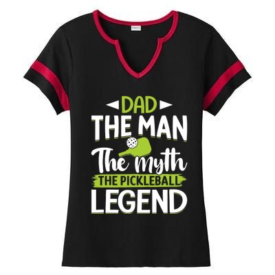 Dad The Man The Myth The Pickleball Legend Ladies Halftime Notch Neck Tee