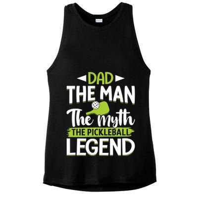 Dad The Man The Myth The Pickleball Legend Ladies PosiCharge Tri-Blend Wicking Tank