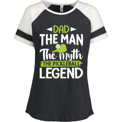 Dad The Man The Myth The Pickleball Legend Enza Ladies Jersey Colorblock Tee