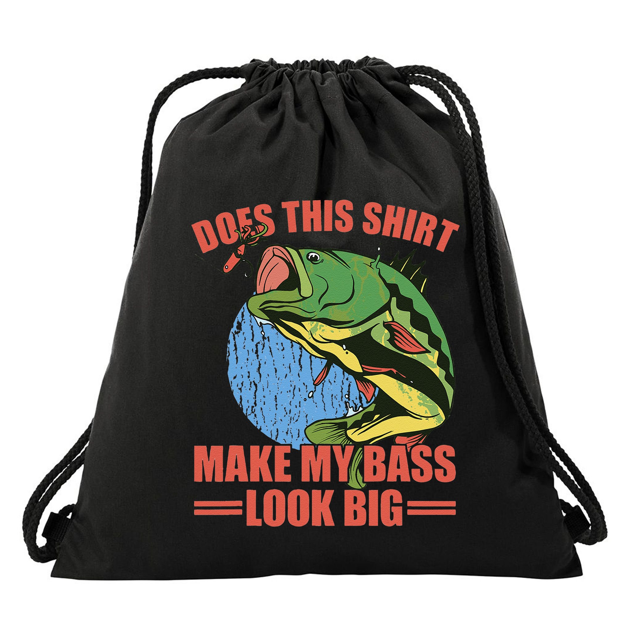 Does This Make My Bass Look Big Funny Fishing Drawstring Bag