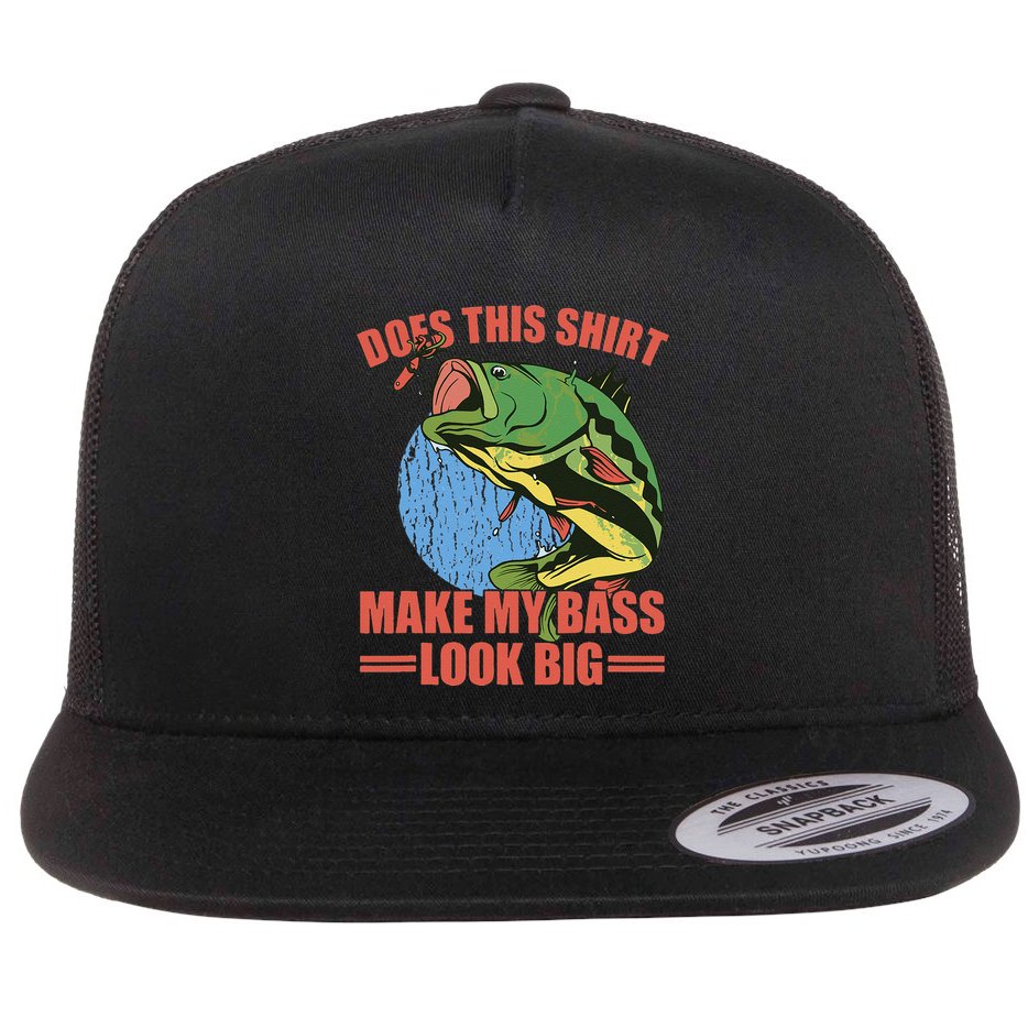 Does This Make My Bass Look Big Funny Fishing Flat Bill Trucker Hat
