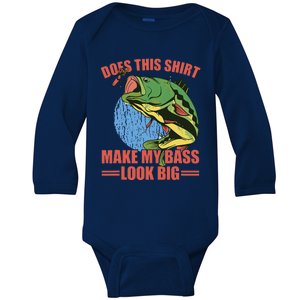 Does This Make My Bass Look Big Funny Fishing Baby Long Sleeve Bodysuit