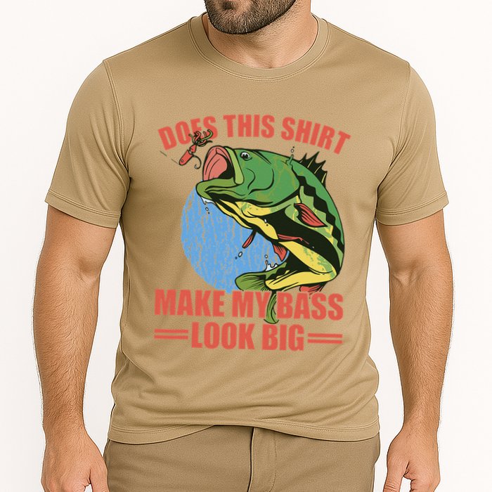 Does This Make My Bass Look Big Funny Fishing Cooling Performance Crew T-Shirt
