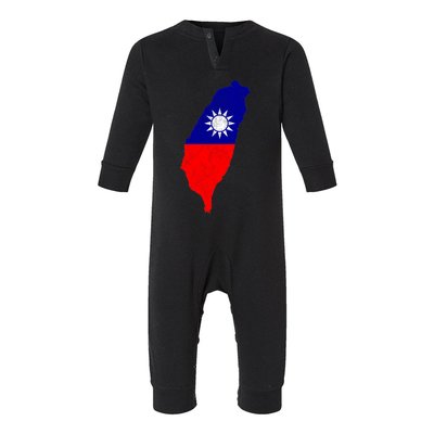 Distressed Taiwan Map Flag Support For Taiwan I Love Taiwan Gift Infant Fleece One Piece