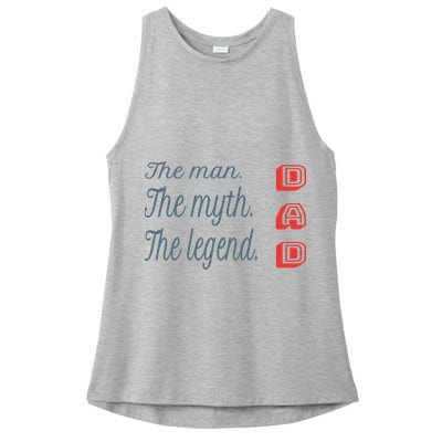 Dad The Myth Legend Dad Father Gift Ladies PosiCharge Tri-Blend Wicking Tank