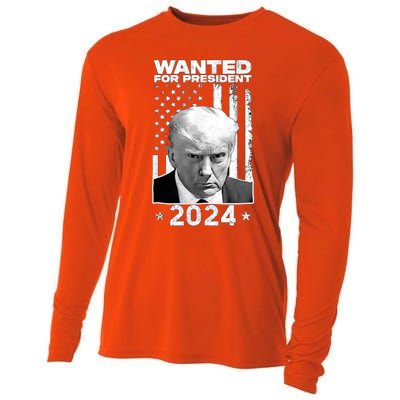 Donald Trump Mug Shot Wanted For U.S. President 2024 Cooling Performance Long Sleeve Crew