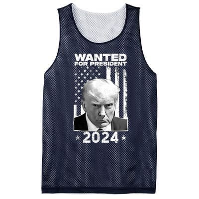 Donald Trump Mug Shot Wanted For U.S. President 2024 Mesh Reversible Basketball Jersey Tank