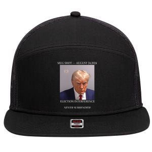 Donald Trump Mug Shot August 24 2024 Election Interference 7 Panel Mesh Trucker Snapback Hat