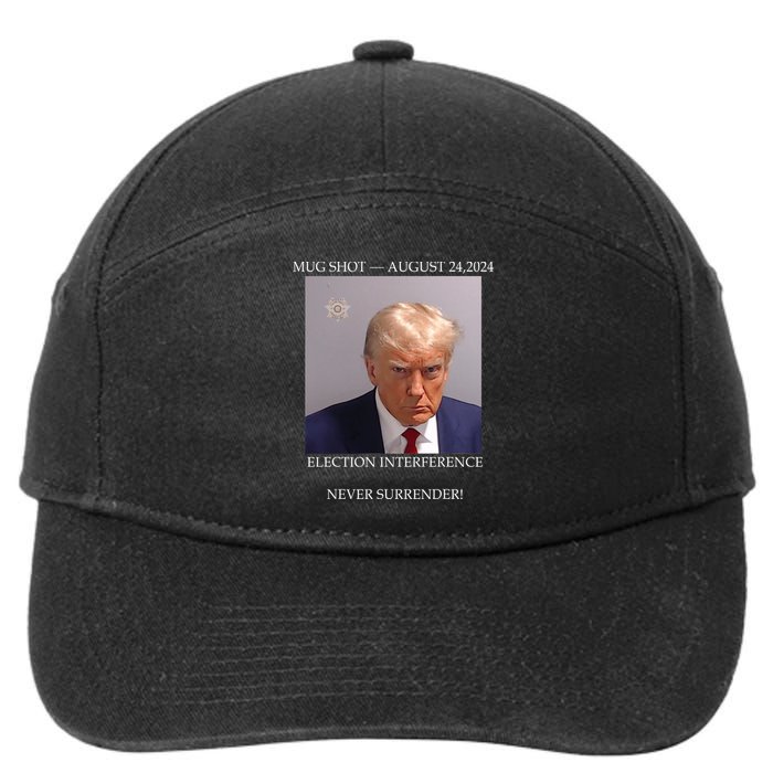 Donald Trump Mug Shot August 24 2024 Election Interference 7-Panel Snapback Hat