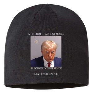 Donald Trump Mug Shot August 24 2024 Election Interference Sustainable Beanie