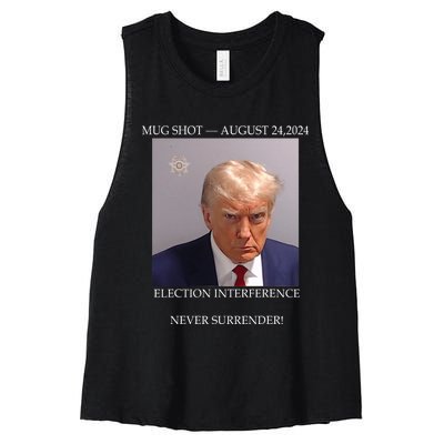 Donald Trump Mug Shot August 24 2024 Election Interference Women's Racerback Cropped Tank