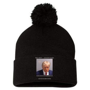 Donald Trump Mug Shot August 24 2024 Election Interference Pom Pom 12in Knit Beanie