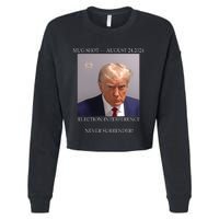 Donald Trump Mug Shot August 24 2024 Election Interference Cropped Pullover Crew