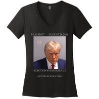 Donald Trump Mug Shot August 24 2024 Election Interference Women's V-Neck T-Shirt