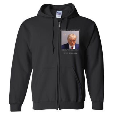 Donald Trump Mug Shot August 24 2024 Election Interference Full Zip Hoodie