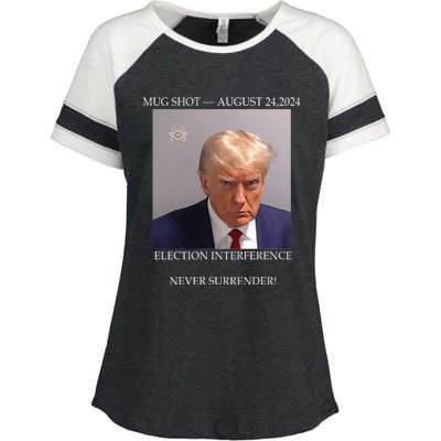 Donald Trump Mug Shot August 24 2024 Election Interference Enza Ladies Jersey Colorblock Tee