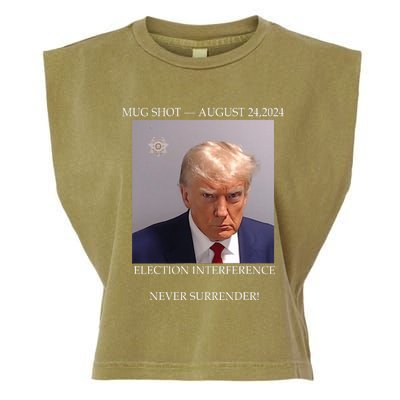 Donald Trump Mug Shot August 24 2024 Election Interference Garment-Dyed Women's Muscle Tee