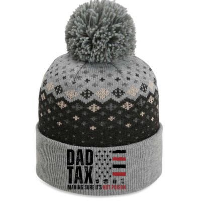 Dad Tax Making Sure ItS Not Poison Usa Flag The Baniff Cuffed Pom Beanie