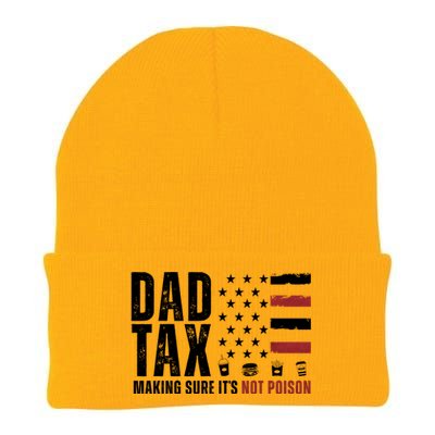 Dad Tax Making Sure ItS Not Poison Usa Flag Knit Cap Winter Beanie