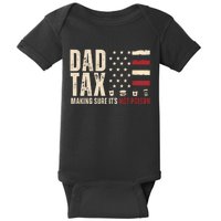 Dad Tax Making Sure ItS Not Poison Usa Flag Baby Bodysuit