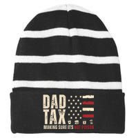 Dad Tax Making Sure ItS Not Poison Usa Flag Striped Beanie with Solid Band