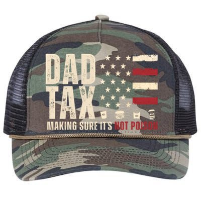 Dad Tax Making Sure ItS Not Poison Usa Flag Retro Rope Trucker Hat Cap