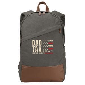 Dad Tax Making Sure ItS Not Poison Usa Flag Cotton Canvas Backpack