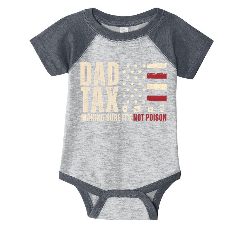 Dad Tax Making Sure ItS Not Poison Usa Flag Infant Baby Jersey Bodysuit