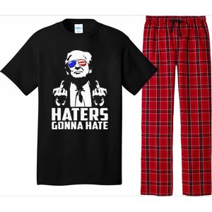 Donald Trump Middle Finger Funny Haters Gonna Hate President Pajama Set