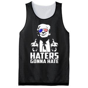 Donald Trump Middle Finger Funny Haters Gonna Hate President Mesh Reversible Basketball Jersey Tank