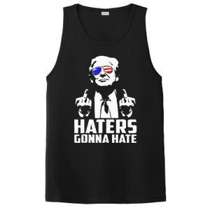 Donald Trump Middle Finger Funny Haters Gonna Hate President PosiCharge Competitor Tank