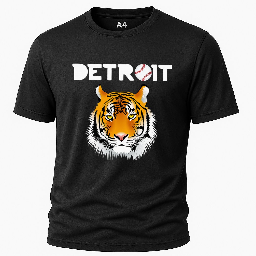 Distressed Tiger Mascot Cool Detroit Tiger Design Cooling Performance Crew T-Shirt