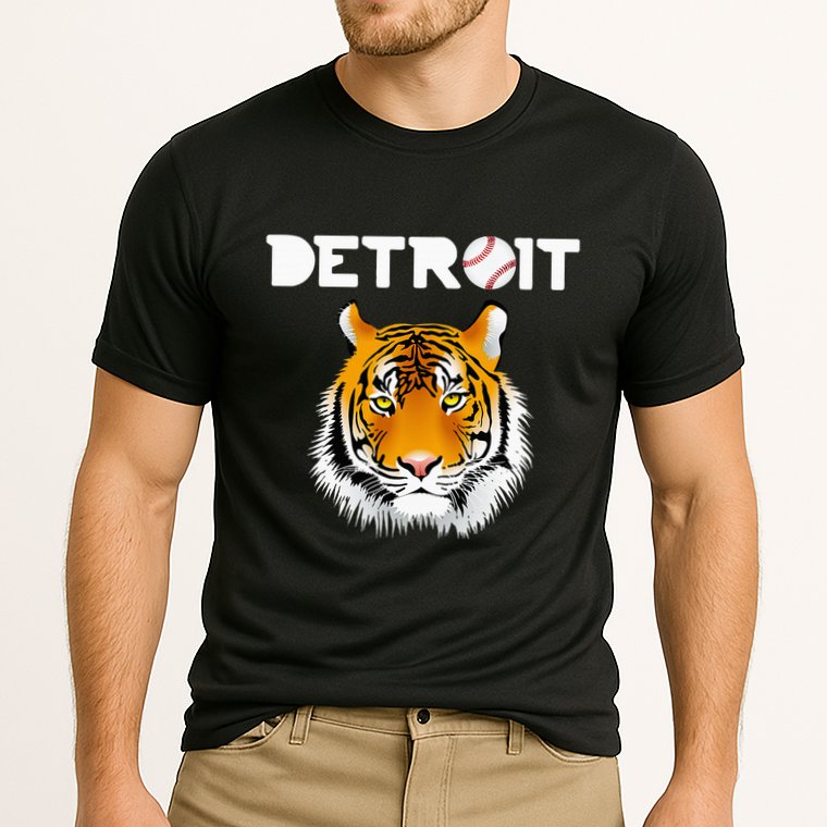 Distressed Tiger Mascot Cool Detroit Tiger Design Cooling Performance Crew T-Shirt