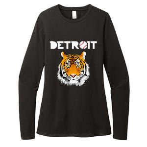 Distressed Tiger Mascot Cool Detroit Tiger Design Womens CVC Long Sleeve Shirt