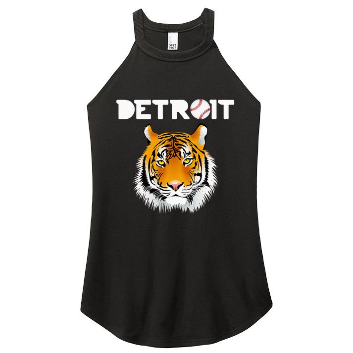Distressed Tiger Mascot Cool Detroit Tiger Design Women's Perfect Tri Rocker Tank
