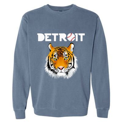 Distressed Tiger Mascot Cool Detroit Tiger Design Garment-Dyed Sweatshirt