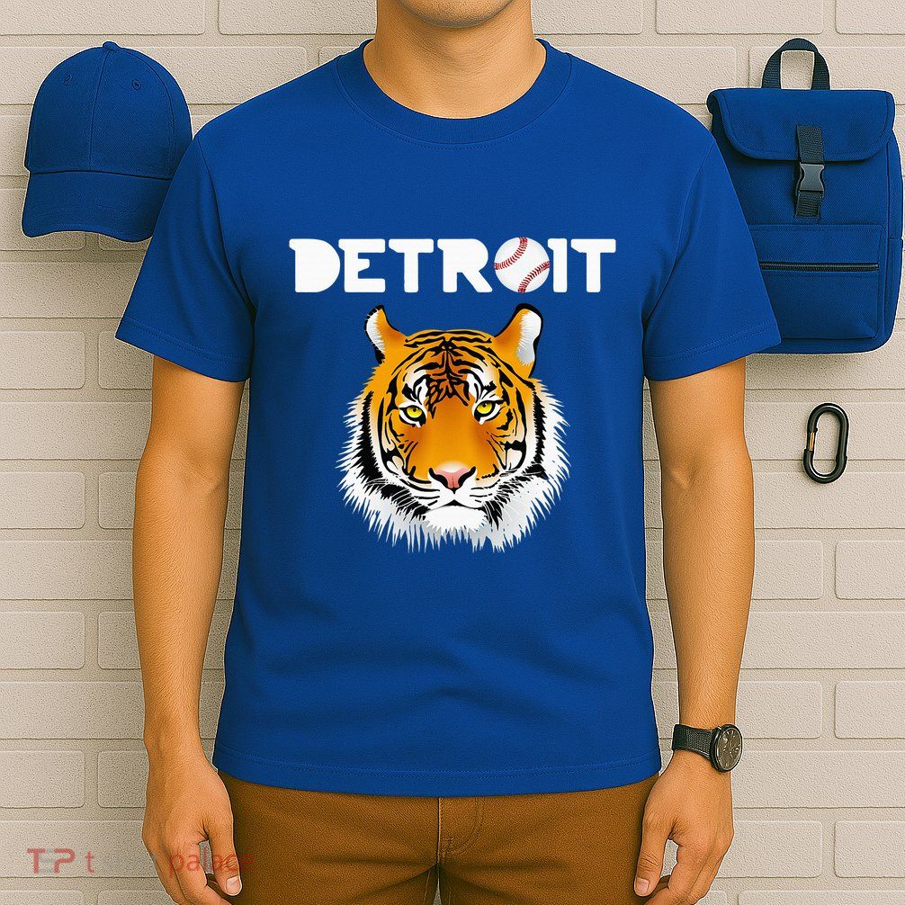 Distressed Tiger Mascot Cool Detroit Tiger Design T-Shirt