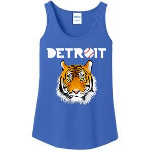 Distressed Tiger Mascot Cool Detroit Tiger Design Ladies Essential Tank