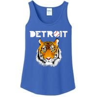 Distressed Tiger Mascot Cool Detroit Tiger Design Ladies Essential Tank